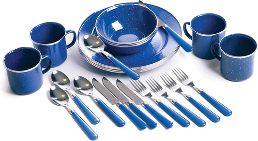 24-Piece Enamel Tableware Set