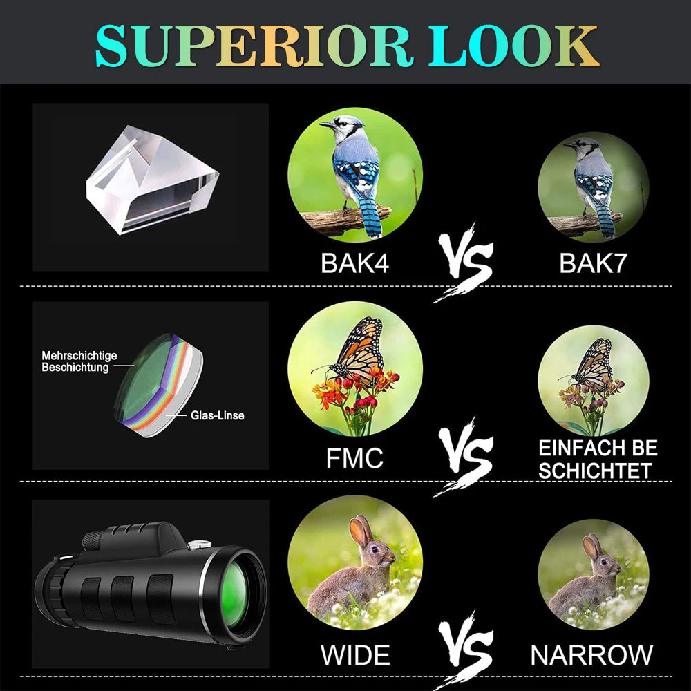 80x100 HD ZOOM Monocular Telescope