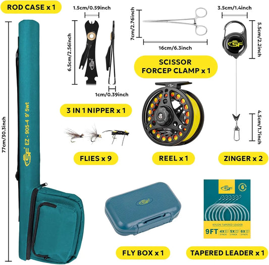 Fly Fishing Rod Combo Starter Kit