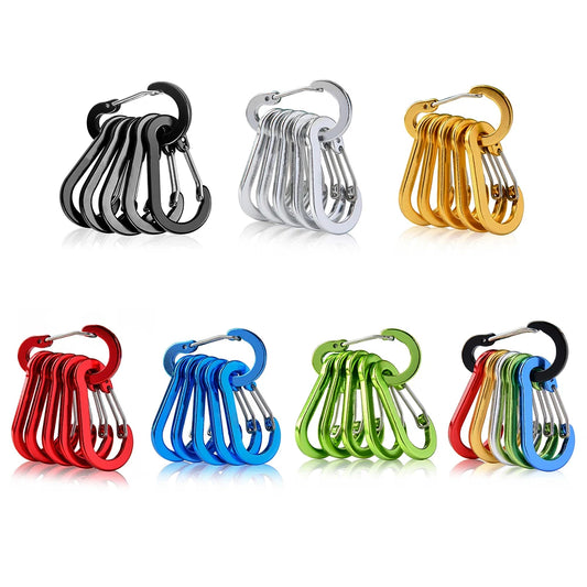 6 Piece Outdoor Carabiners