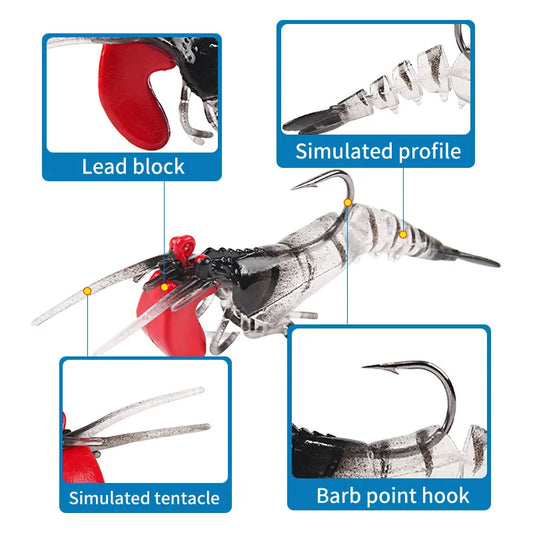 5pcs Soft Lifelike Shrimp Fishing Lure