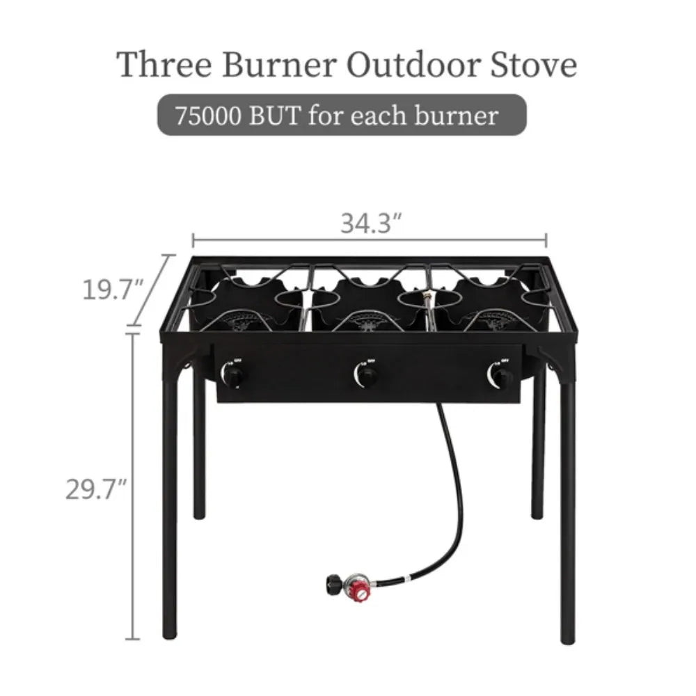 Three Burner Outdoor Camp Stove