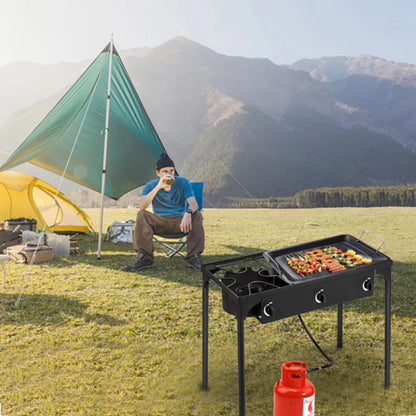 Three Burner Outdoor Camp Stove