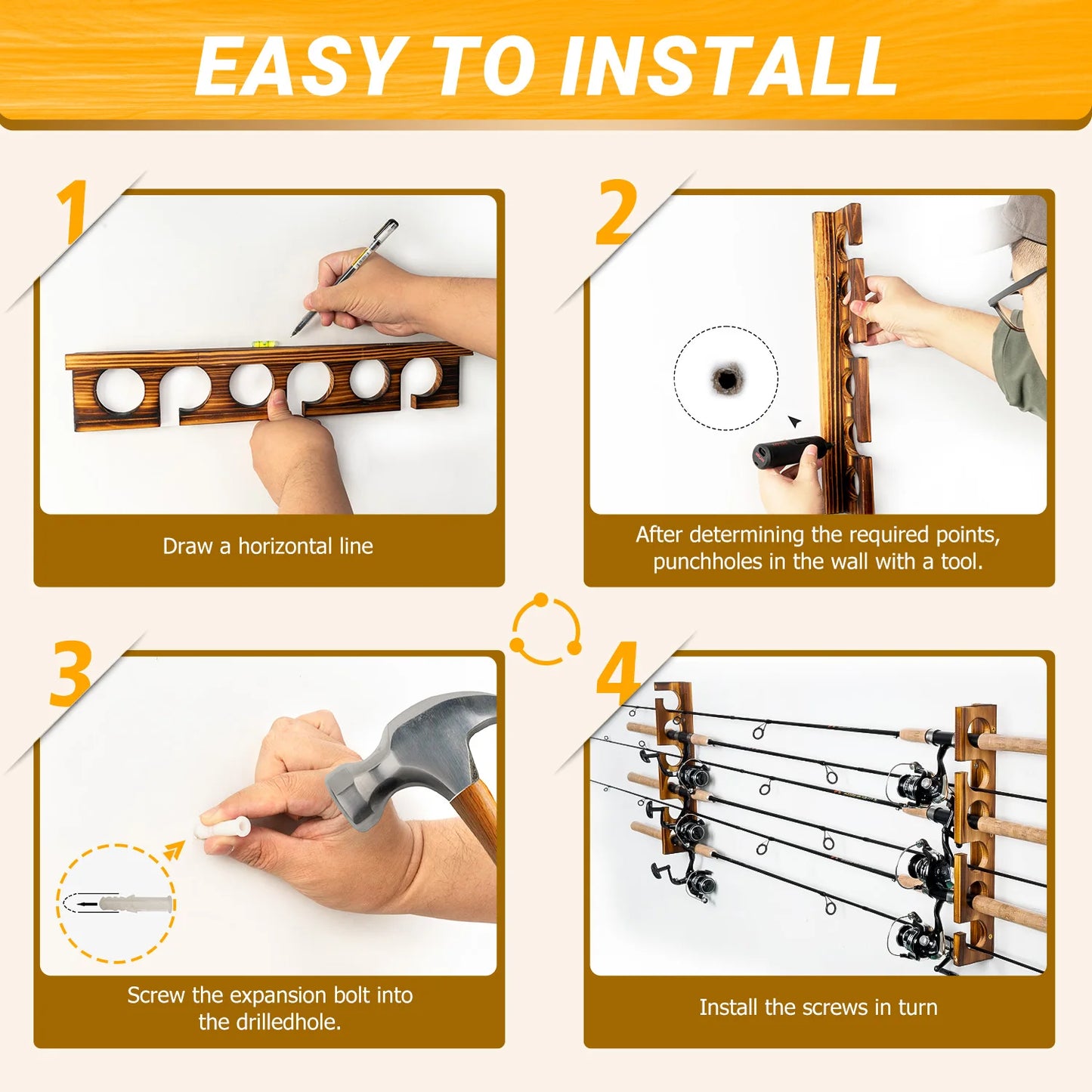 12, 18, 24 Fishing Pole Racks