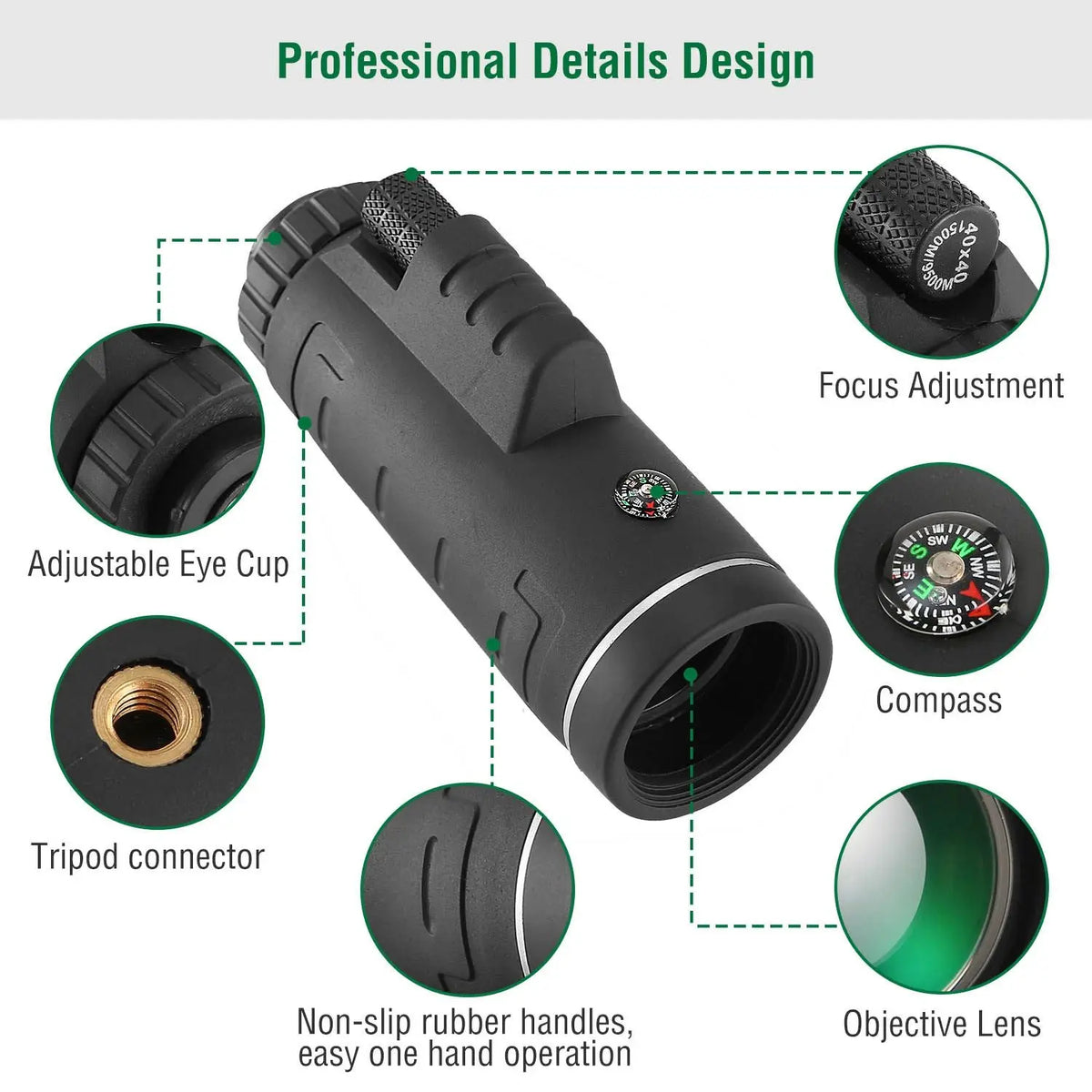 40x40 HD Optical Monocular Telescope