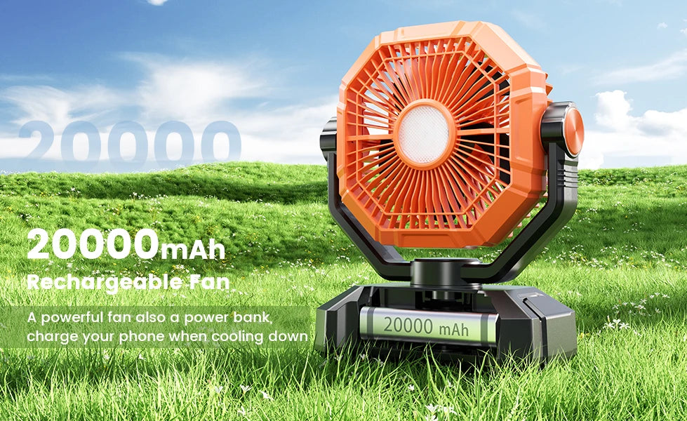 Camping Fan with LED Lantern