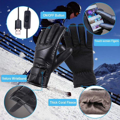 Leather Heated Gloves