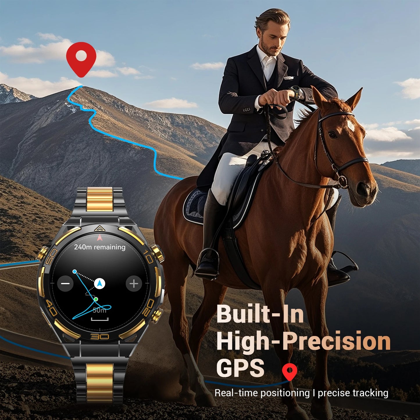 W90Pro GPS Smartwatch with Flashlight