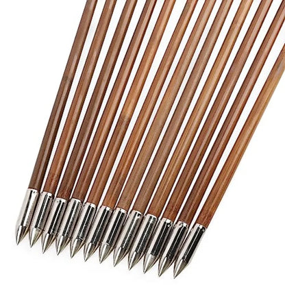 Traditional Bamboo Arrows with Turkey Feathers Fletching