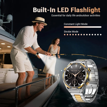 W90Pro GPS Smartwatch with Flashlight
