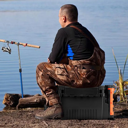 2 Tier Fishing Tackle Box                         Fishing Box 11 L Fishing Tool Box Adjustable Fishing Organizer Case Large Capacity Fishing Accessories