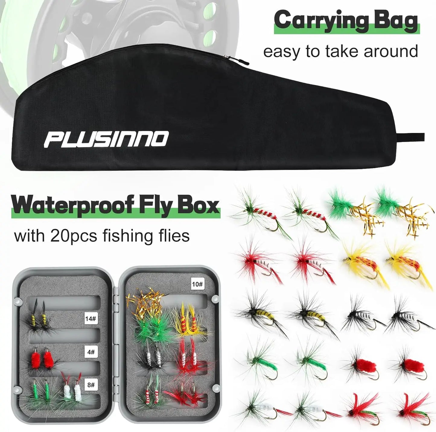 4-Piece Graphite Fly Fishing Rod and Reel Combo