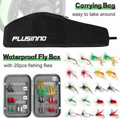 4-Piece Graphite Fly Fishing Rod and Reel Combo