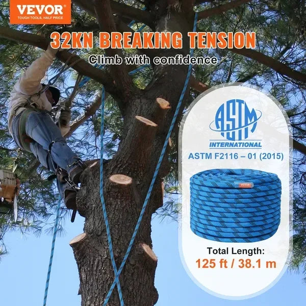 12.7mm Static Climbing Rope, 125ft.