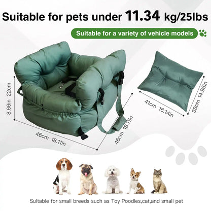 Dog Booster Seat with Handles and Safety Belt