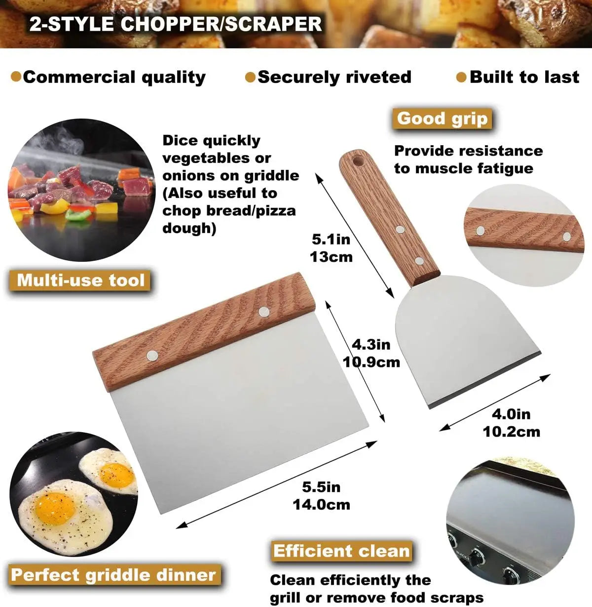 8pcs Professional Griddle Accessories Kit