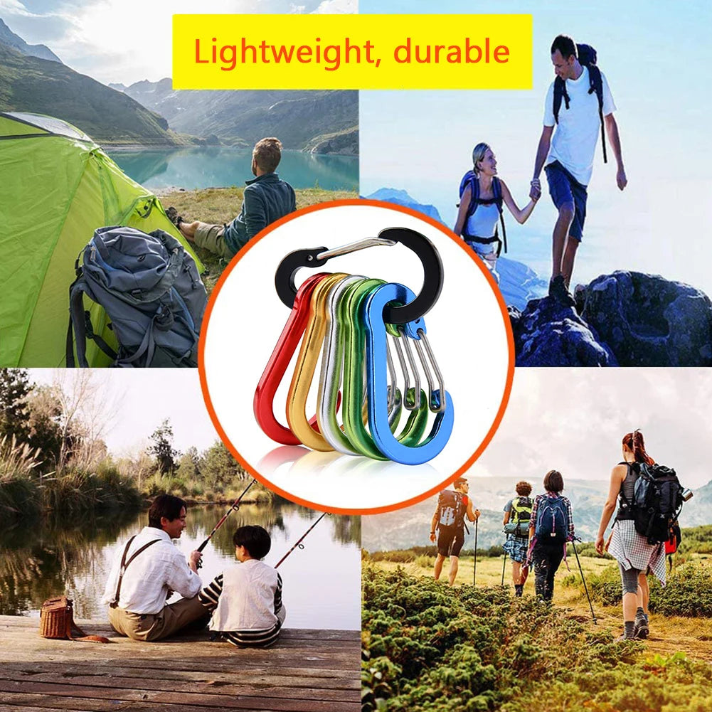 6 Piece Outdoor Carabiners