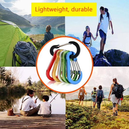 6 Piece Outdoor Carabiners