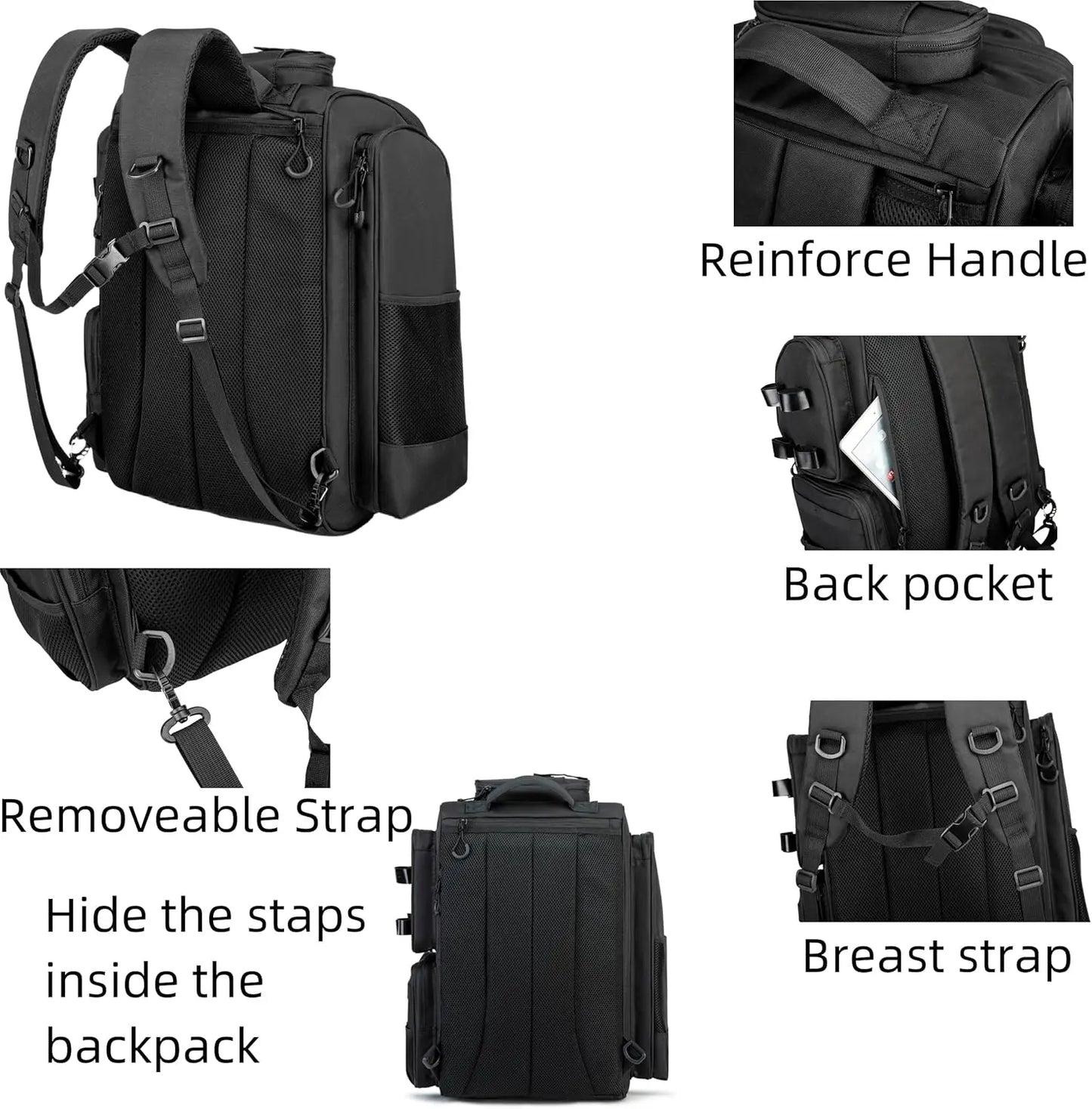 Large Waterproof Fishing Backpack with Tackle Boxes