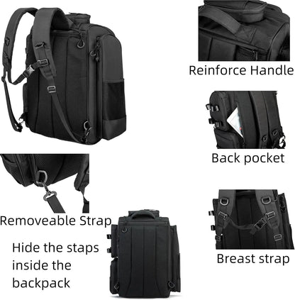 Large Waterproof Fishing Backpack with Tackle Boxes