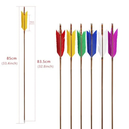 Traditional Bamboo Arrows with Turkey Feathers Fletching