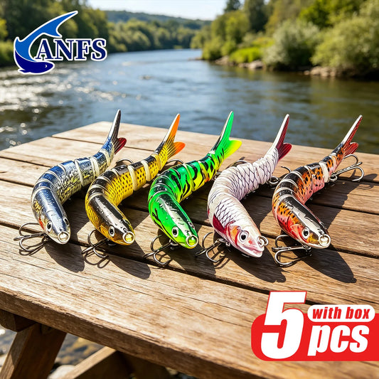 ANFS 5pcs Jointed Bait Fishing Lures