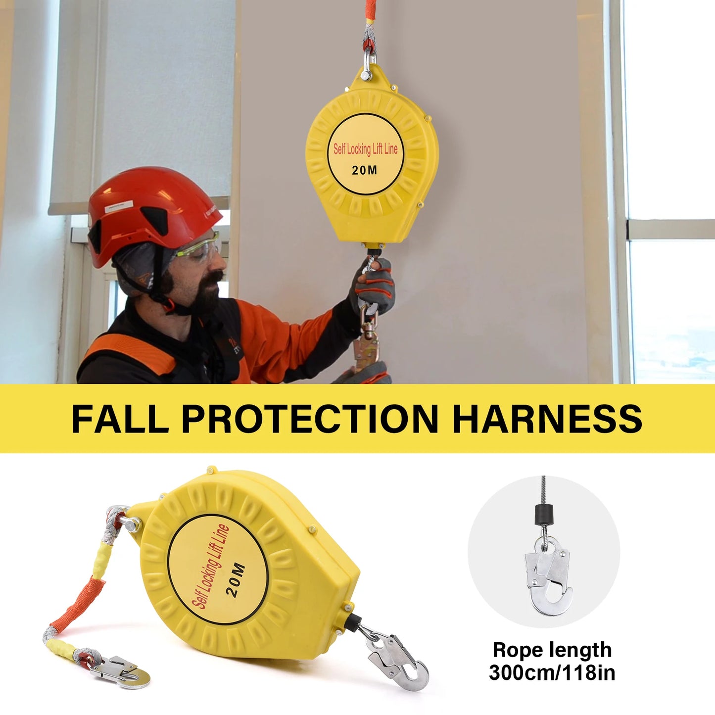 Automatic Retractable Lifeline 65ft/20m