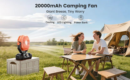 Camping Fan with LED Lantern