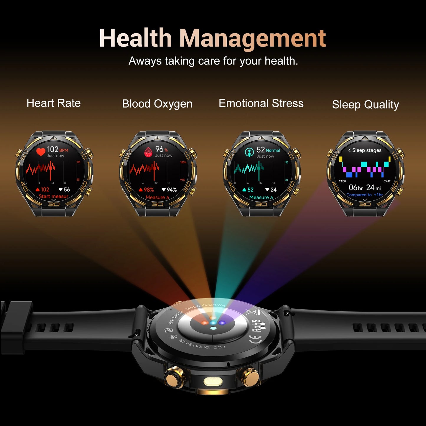 W90Pro GPS Smartwatch with Flashlight