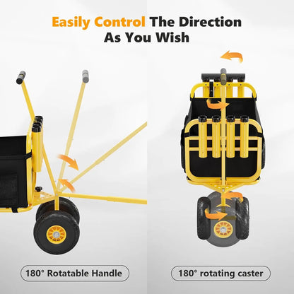 Foldable Fishing Wagon with 11" Airless Tires