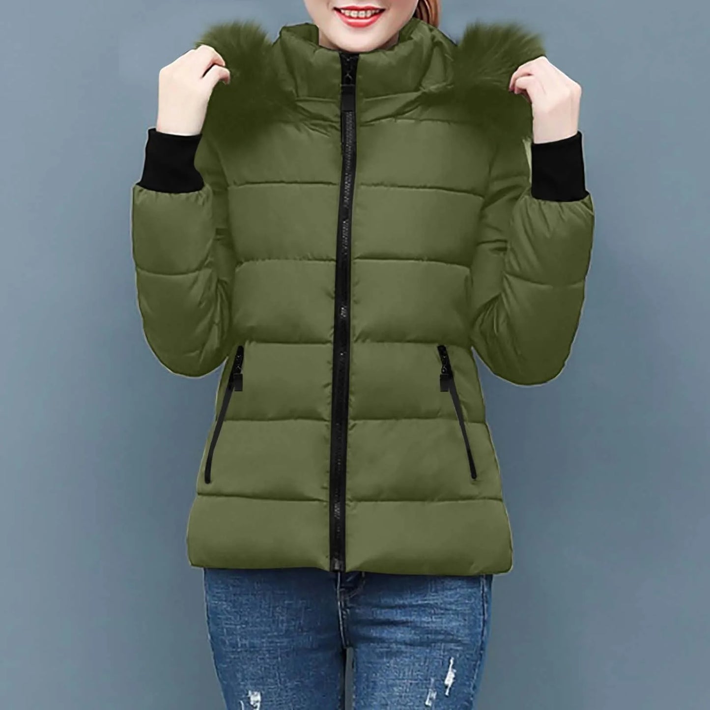 Women's Lightweight Down Winter Jacket             And Warm Winter Coat Feather Light  Adult Medium Winter Coat Women plus Size
