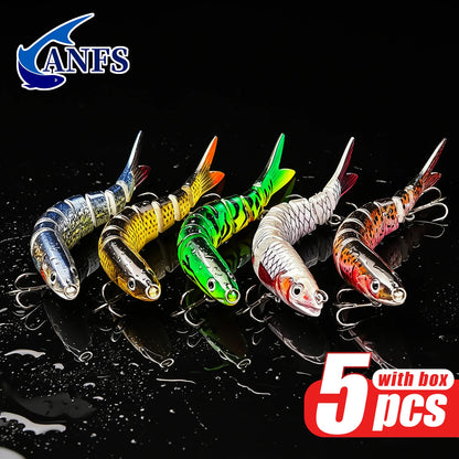 ANFS 5pcs Jointed Bait Fishing Lures