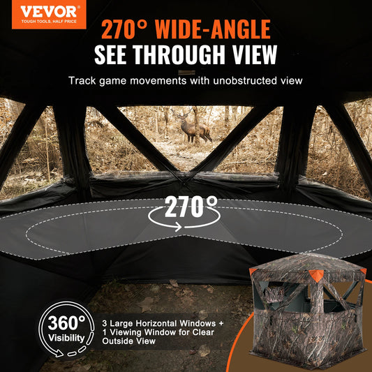 See Through Ground Hunting Blind 270°