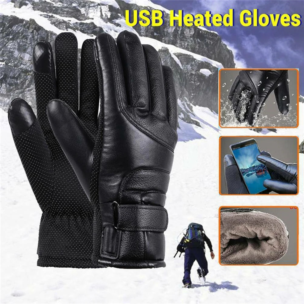 Leather Heated Gloves