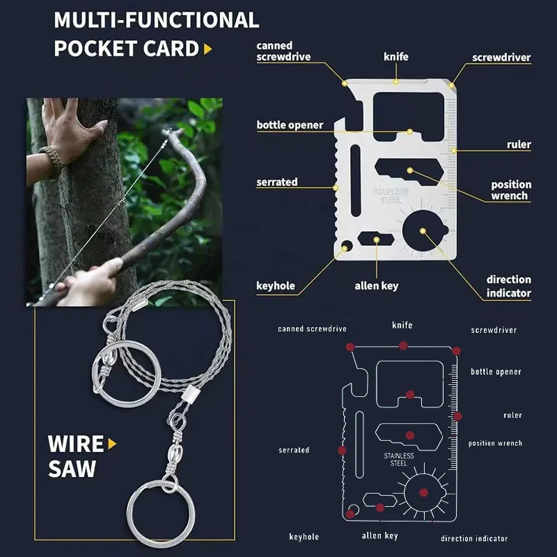 12 in1 Multifunctional Outdoor Survival Kit