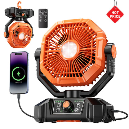 Camping Fan with LED Lantern