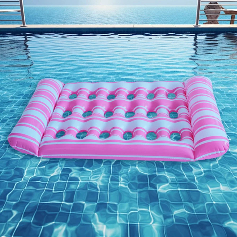 Inflatable Floating Bed        Portable Inflatable Water Sleeping Bed Foldable Swimming Pool Air Mattress Outdoor Swimming