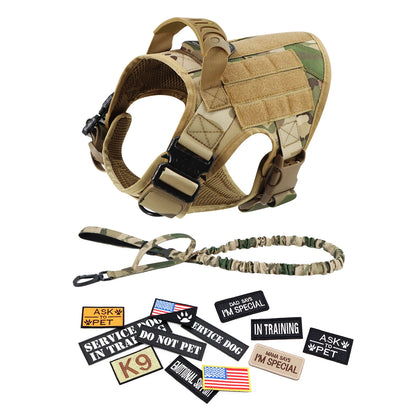 Military Large Dog Harness Collar and Leash