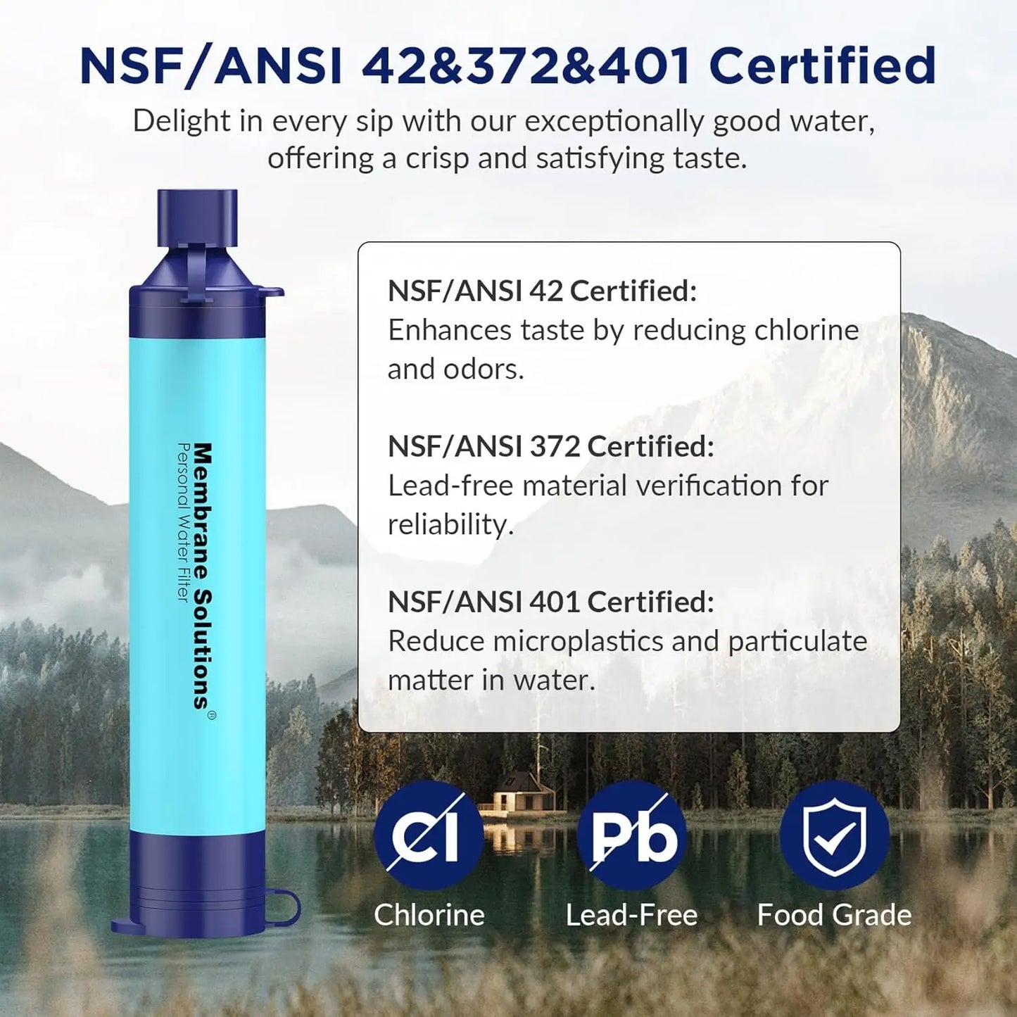 NSF Certified Water Filter Straw