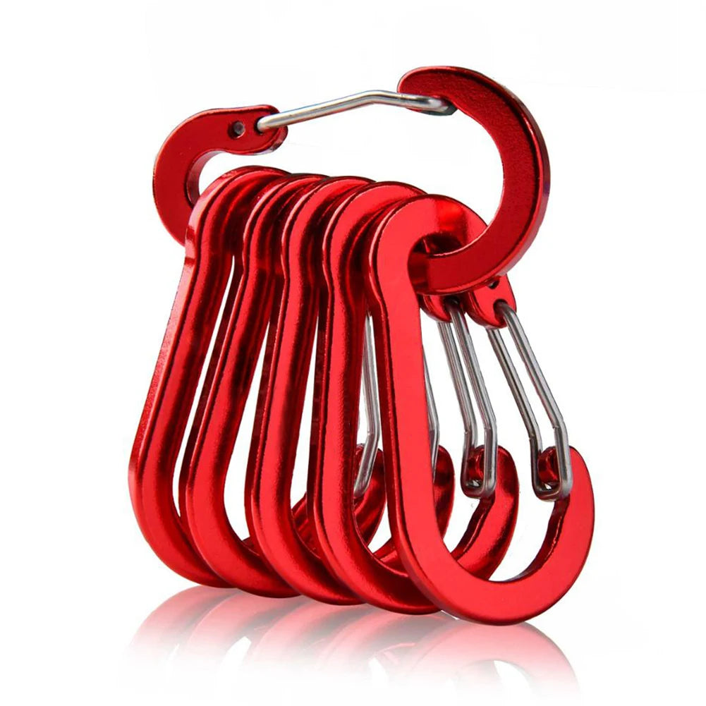 6 Piece Outdoor Carabiners