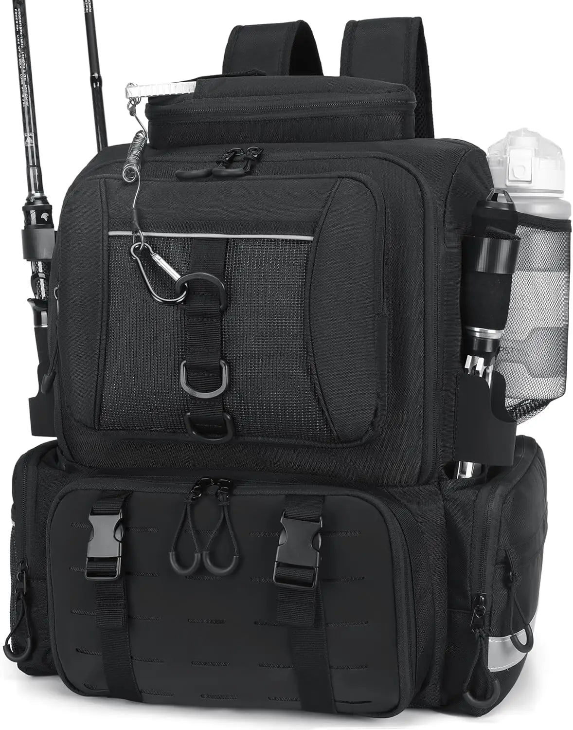 Large Waterproof Fishing Backpack with Tackle Boxes