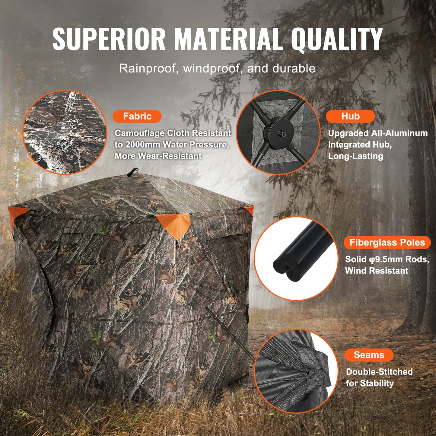 See Through Ground Hunting Blind 270°