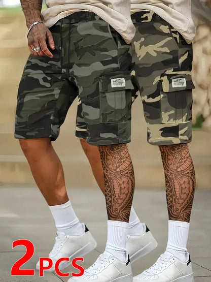 2 PCS Men's Camouflage Cargo Shorts