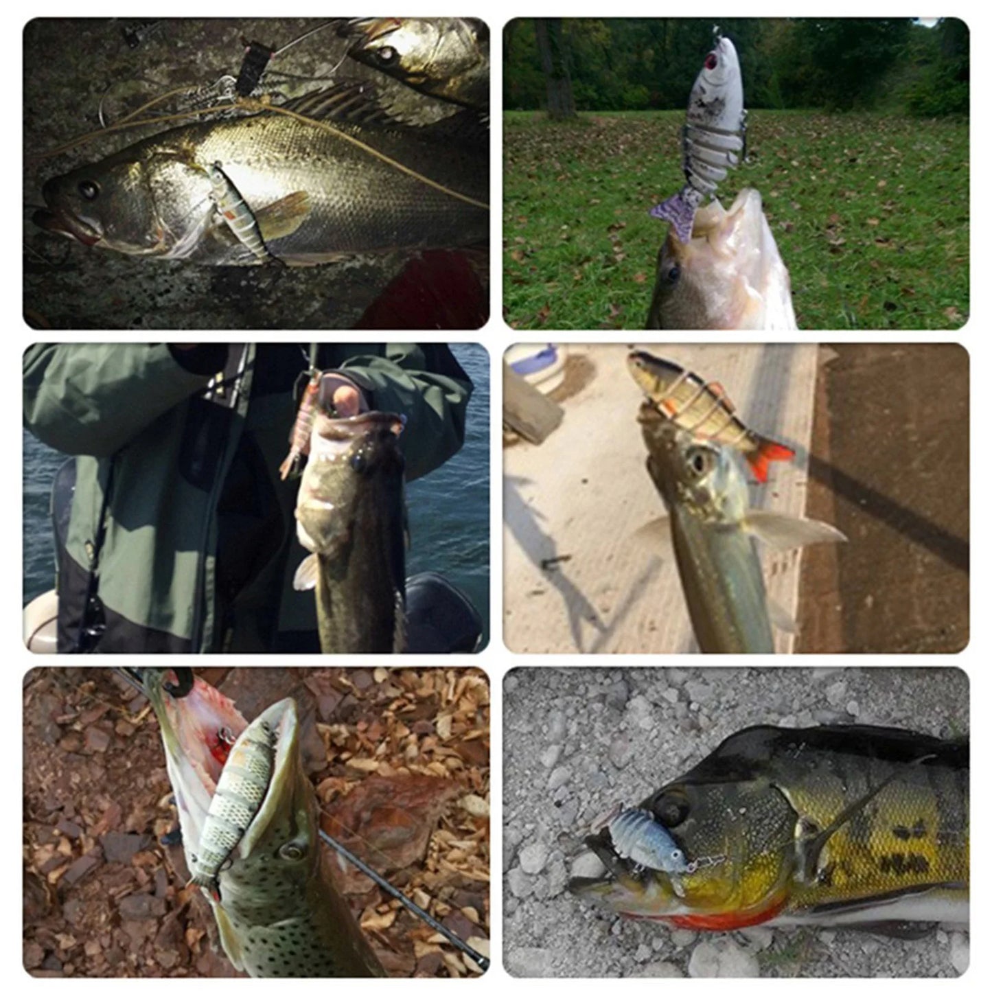 3PCS ABS Plastic Realistic Multi Joint Fishing Lure