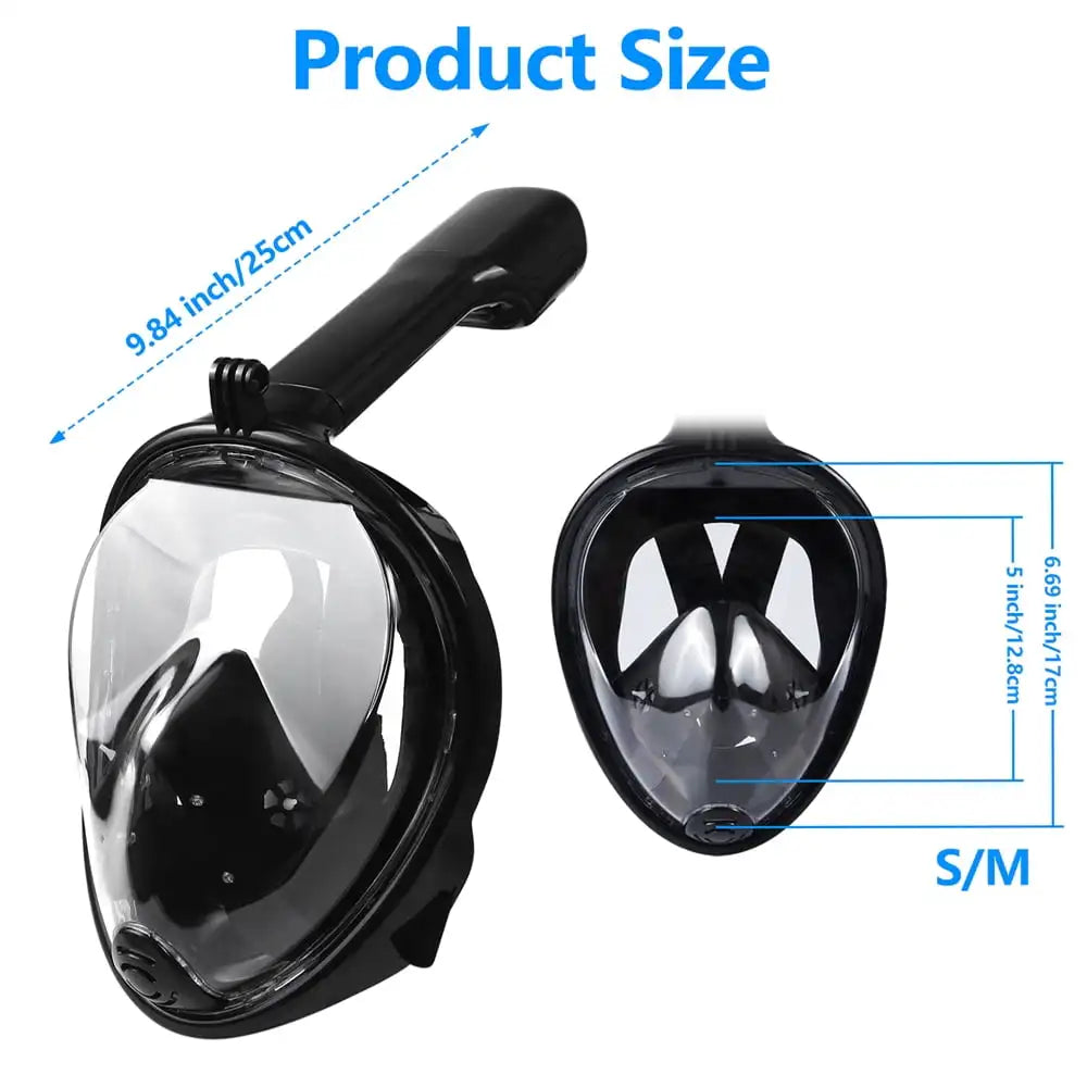 Full Face Snorkel Mask for Adults and Teens      , Removable View Snorkeling Masks, Safe Breathing Anti-Fog Anti-Leak Snorkling Set for Man