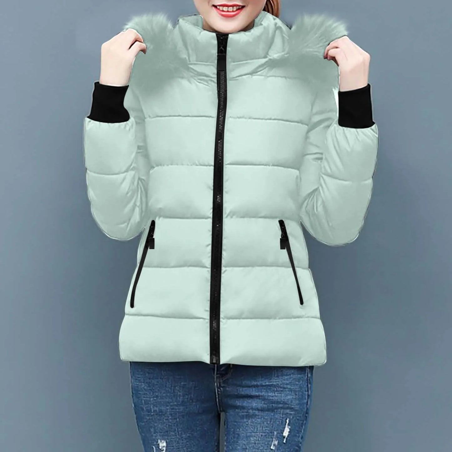 Women's Lightweight Down Winter Jacket             And Warm Winter Coat Feather Light  Adult Medium Winter Coat Women plus Size