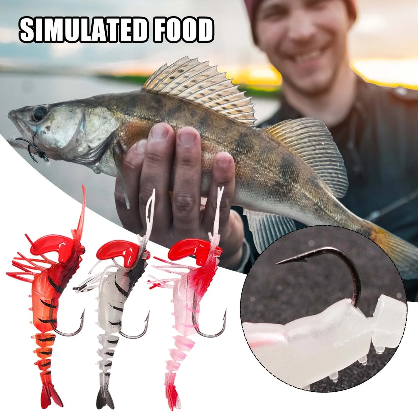 5pcs Soft Lifelike Shrimp Fishing Lure
