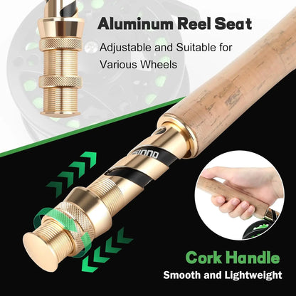4-Piece Graphite Fly Fishing Rod and Reel Combo