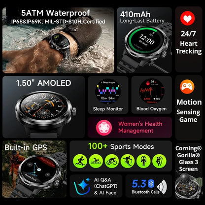 Armor Watch Pro 1.5" Smartwatch