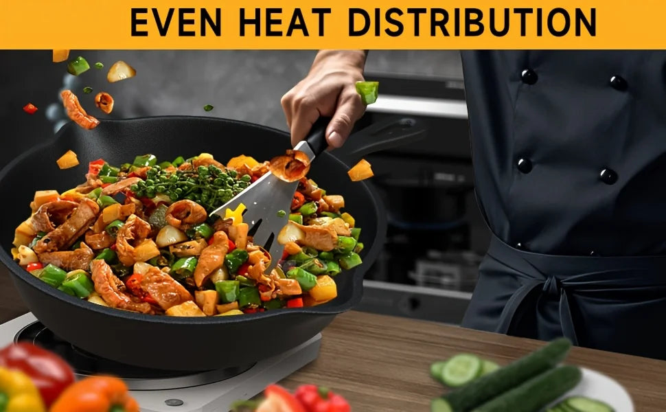 3PCS Pre-Seasoned Cast Iron Skillet Set